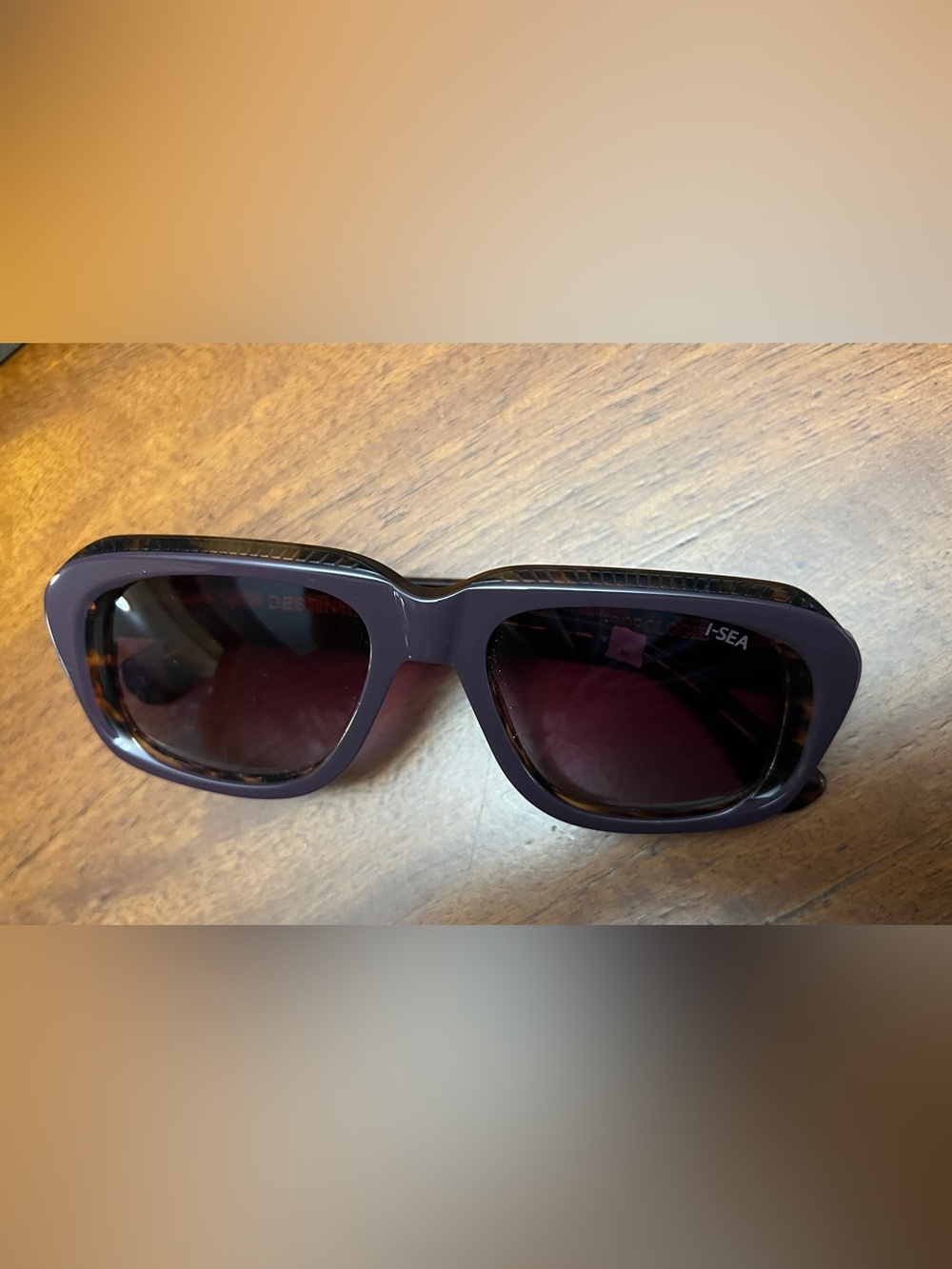Anthropologie I-SEA Square Shield Purple Sunglasses